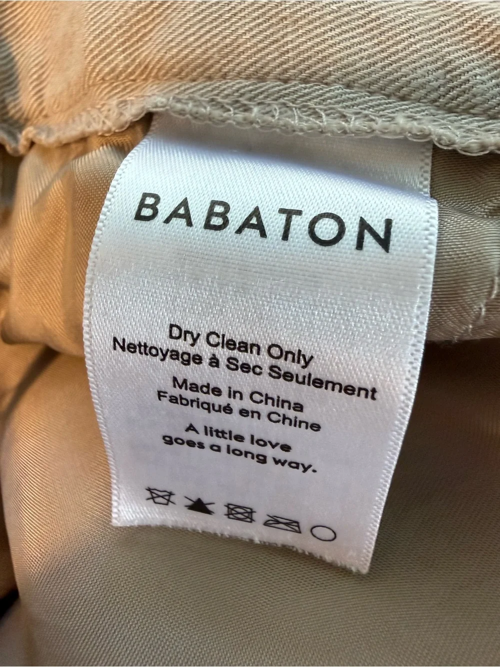 Aritzia Babaton Cohen Pant Linen Blend Taupe High Rise Cropped Trousers Size 2